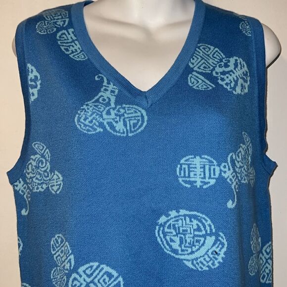 GOODS OF DESIRE Blue Cotton Knit Sweater Vest-M NWT! - Picture 2 of 9
